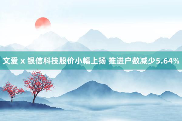 文爱 x 银信科技股价小幅上扬 推进户数减少5.64%