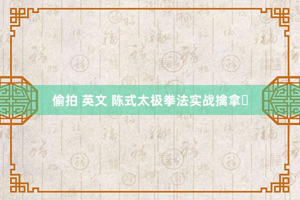 偷拍 英文 陈式太极拳法实战擒拿​