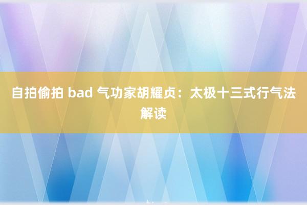 自拍偷拍 bad 气功家胡耀贞：太极十三式行气法解读